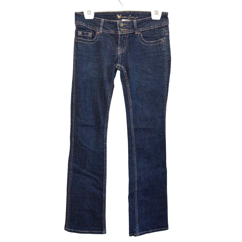 Vintage Wet Seal Jeans Dark Wash Contrast Stitch Women Size 5 Low Rise Bootcut